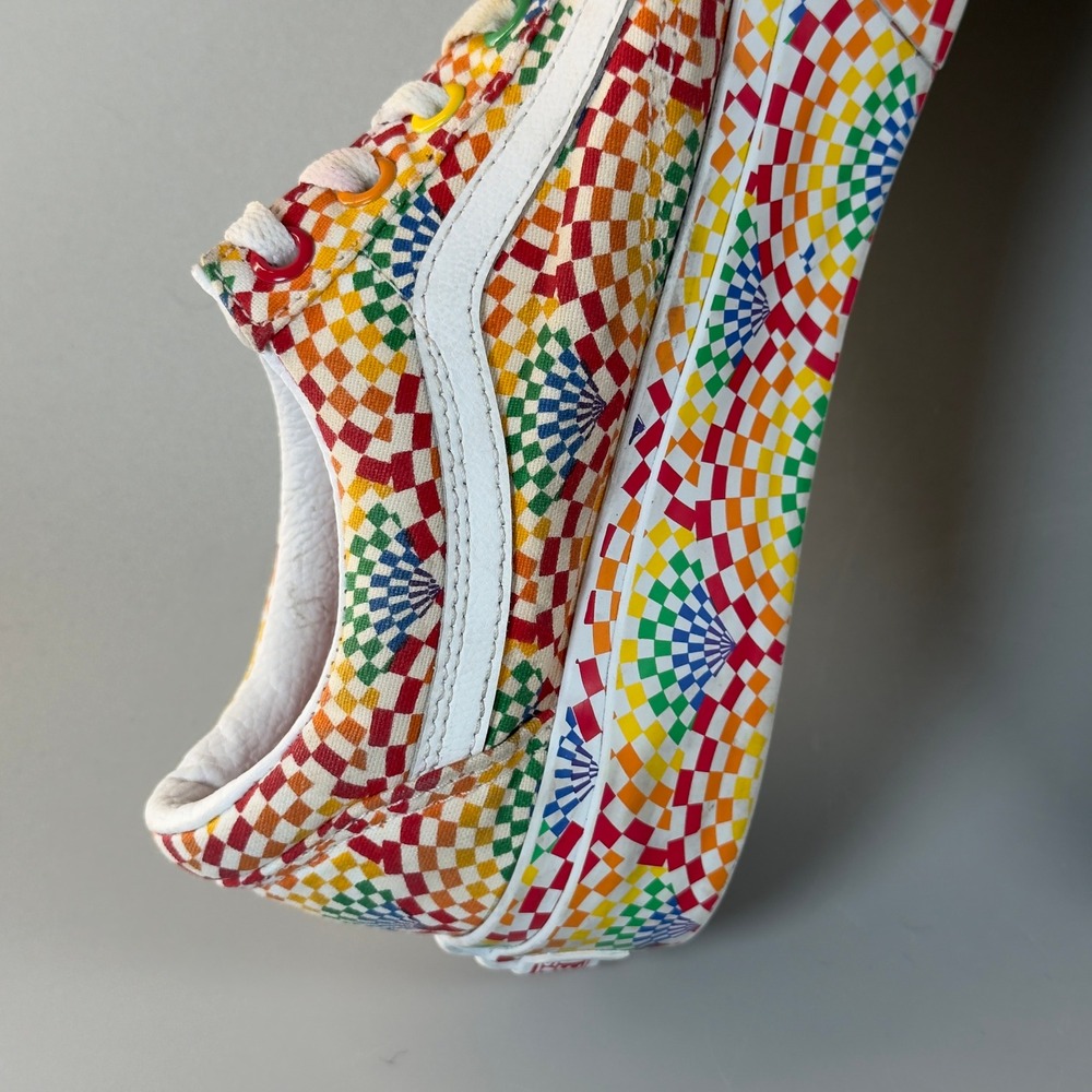 Vans Old Skool Platform Pride Womens 7.5 7 1/2 Rainbow All Over Skate‎ Shoe Lace - Picture 12 of 16